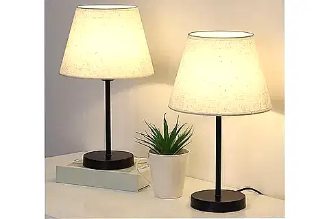 EVLİGHT BLACK İKİLİ ABAJUR, METAL MASA LAMBASI, KREM