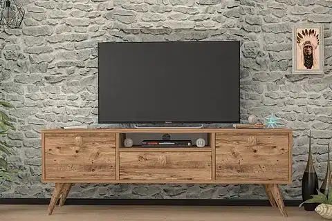 PENTA AHŞAP AYAKLI ATLANTİK ÇAM 160 CM TV SEHPASI