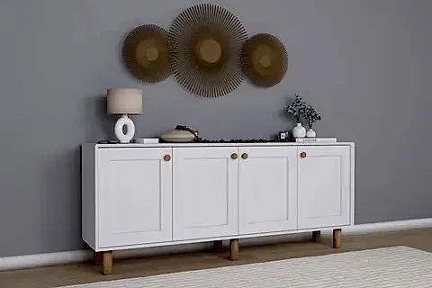 BOHEM SERİSİ NATURA KONSOL, BEYAZ, 180 CM