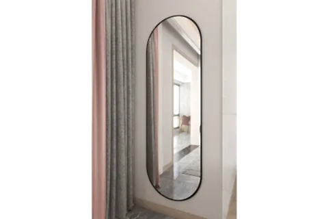 MARSAH HOME ÇİFT TARAF OVAL METAL ÇERÇEVELİ AYNA, SİYAH