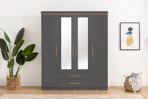 METALİA NİSA DELÜX AYNALI GARDIROP, 4 KAPI 2 ÇEKMECELİ