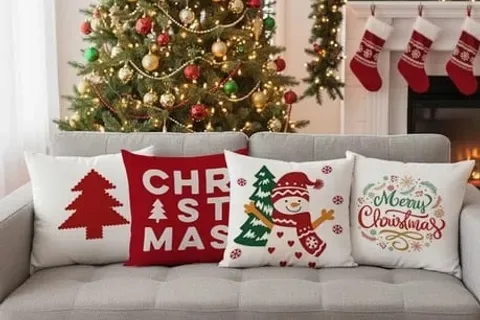 YILBAŞI TEMALI DÖRTLÜ KIRLENT KILIFI, BEYAZ, 1042