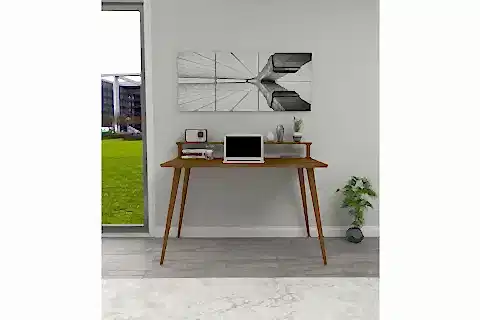 WOODFACE KELLY DOĞAL AHŞAP ÇALIŞMA MASASI, CEVİZ