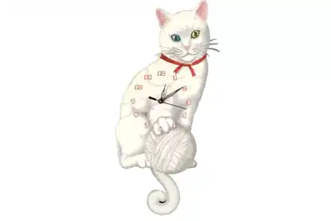 VAN KEDİSİ DEKORATİF SARKAÇLI DUVAR SAATİ
