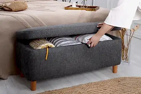 ROCİO SANDIKLI BENCH PUF, KOYU GRİ