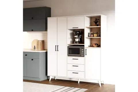 LAVO ÇOK AMAÇLI KAHVE KÖŞESİ DOLABI, 4 KAPAKLI 3 ÇEKMECELİ