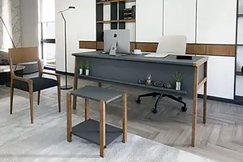 LAGOMOOD ZENİTH OFİS MASA TAKIM, ANTRASİT CEVİZ