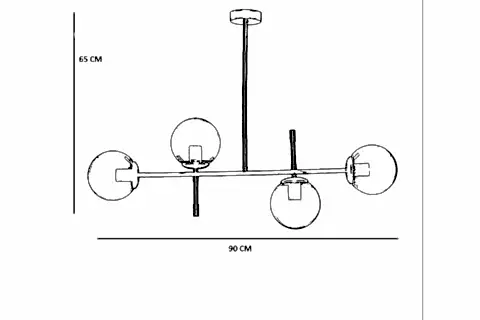 FAVORİ DÖRTLÜ AVİZE, FÜME SİYAH