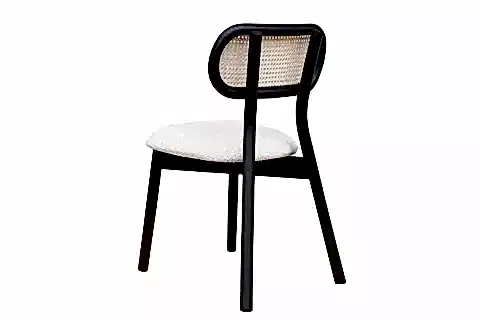 NİDYA SİYAH AHŞAP HAZERANLI SANDALYE, 2 ADET