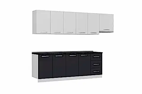 MİNAR ELİF 285 CM MUTFAK DOLABI BEYAZ ANTRASİT 285-A7