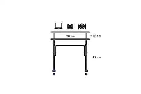 YÜKSEKLİK AYARLI LAPTOP SEHPASI, ATLANTİK ÇAM, 70X40