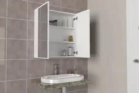 DORPEK PRİYA ÇOK AMAÇLI BANYO DOLABI, AYNALI, BEYAZ