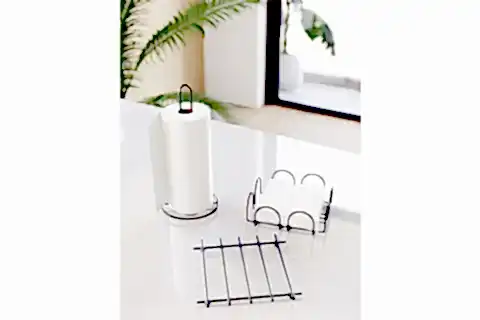 BİNO SERVİS SUNUM SETİ, SİYAH MAT, ÜÇLÜ