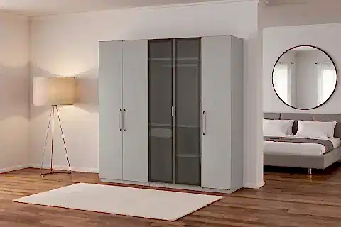 PANDORA NOX CAMLI GARDIROP, KREM, 5 KAPAKLI