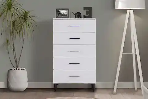 BLESK ŞİFONYER, CEVİZ, 5 ÇEKMECELİ