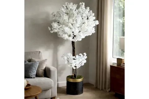 YAPAY BAHAR DALI AĞACI, BEYAZ, 165 CM