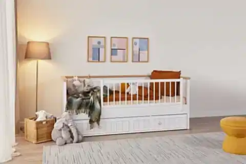 LORA YAVRULU KARYOLA TAKIMI, BEYAZ, 90X200