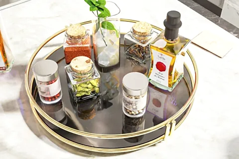 BİNO SERVİS SUNUM TEPSİSİ LÜKS ORGANİZER, GOLD