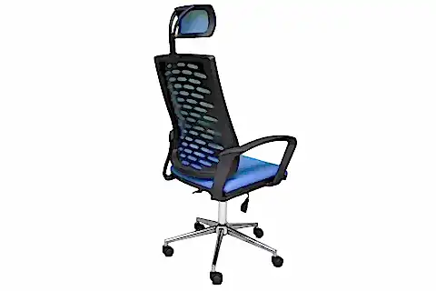 DUAL TEKERLEKLİ BAŞLIKLI OFİS SANDALYESİ, MAVİ