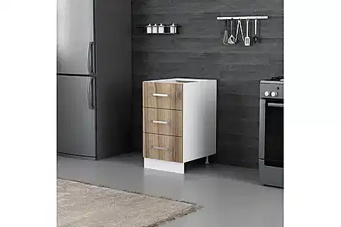 MİNAR MUTFAK DOLABI ALT MODÜL, DORE BEYAZ