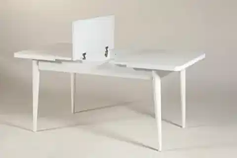 VİNA DİKDÖRTGEN AÇILIR MASA, BEYAZ, 129X80