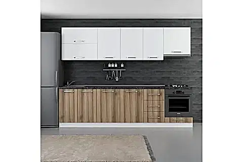 MİNAR ATLANTİS 285 CM MUTFAK DOLABI BEYAZ DORE 285-D5