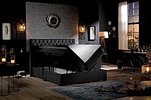 LEİLA KUMANDALI BAZA BAŞLIK YATAK SETİ, ANTRASİT, 90X200