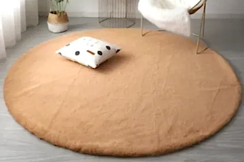 TAPPETO REX TAVŞANI YUVARLAK POST HALI, CAMEL, 80X80