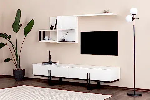 LİNE TV ÜNİTESİ ALT ÜST BLOK , SEDEF SİYAH