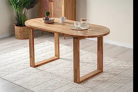 SAMETTİ MASİF KAYIN YEMEK MASASI, 80X160