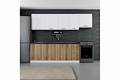 MİNAR ASYA 275 CM MUTFAK DOLABI BEYAZ DORE 275-D7