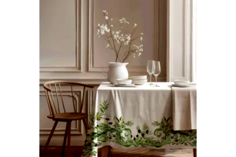 ZEYTİN BAHÇESİ PAMUK MASA ÖRTÜSÜ, 100X100 CM