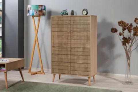MULTİBOX NATURAL DOLAP AHŞAP AYAK
