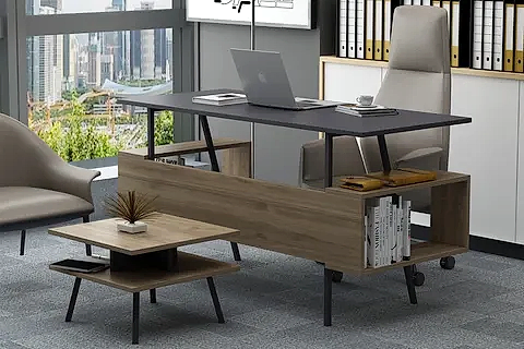 LAGOMOOD İRONY POLY OFİS TAKIMI, ANTRASİT CEVİZ