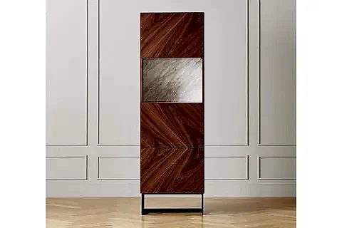 LİVİRA MERMER DETAYLI AHŞAP BÜFE, KAHVERENGİ