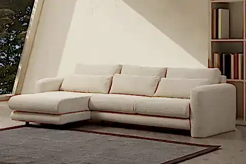 LİLLY FİTİLLİ KÖŞE KOLTUK, BEYAZ, SOL KÖŞE
