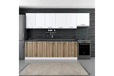 MİNAR BADE 300 CM MUTFAK DOLABI BEYAZ DORE 300-D5
