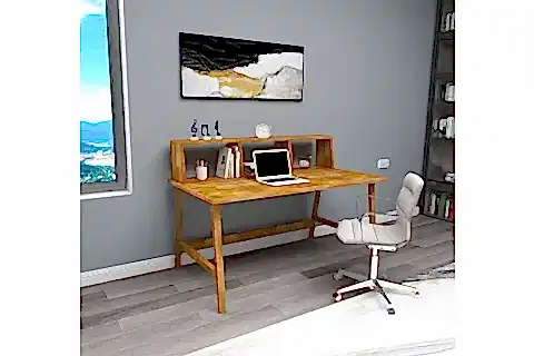 WOODFACE LUCY DOĞAL AHŞAP ÇALIŞMA MASASI, MEŞE