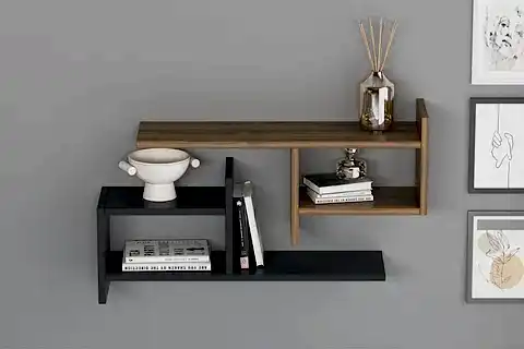 LAGOMOOD HİSAR PLUS DUVAR RAFI, ANTRASİT CEVİZ