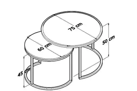 TUBİHOME YAVRULU ORTA SEHPA