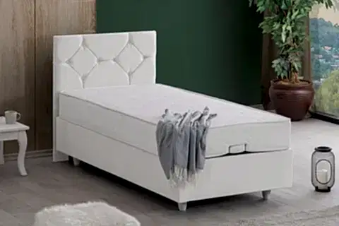 GLAMİS BAZA BAŞLIK VE LETTO YATAK SETİ, BEYAZ, 90X190