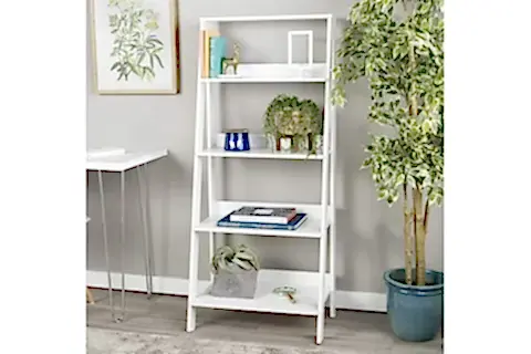 DFN WOOD MERDİVEN KİTAPLIK, 4 KATLI, BEYAZ