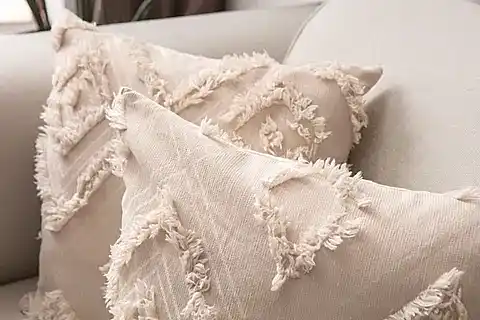 BOHEM PÜSKÜL DETAYLI KIRLENT KILIFI, İKİLİ, BEJ