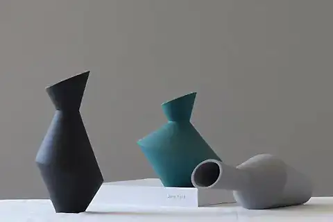 İSKANDİNAV GEO VAZO SETİ, SİYAH GRİ YEŞİL