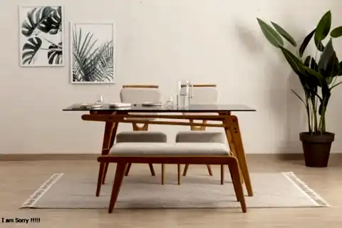 PALACE CAMLI BENCHLİ MASA TAKIMI, KREM, 160X80