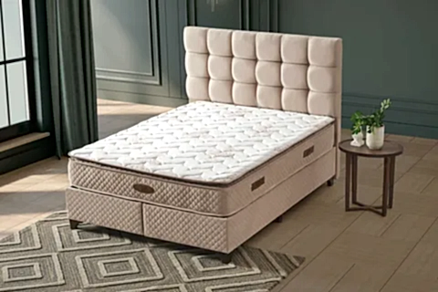 ASTRA BAZA BAŞLIK YATAK SETİ, KAHVE, 150X200