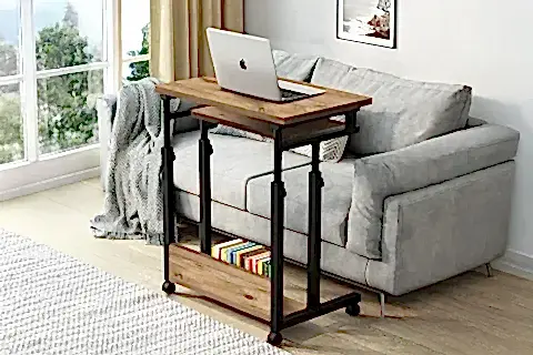 YÜKSEKLİK AYARLI KLAVYELİKLİ LAPTOP SEHPASI, OVAL KENAR