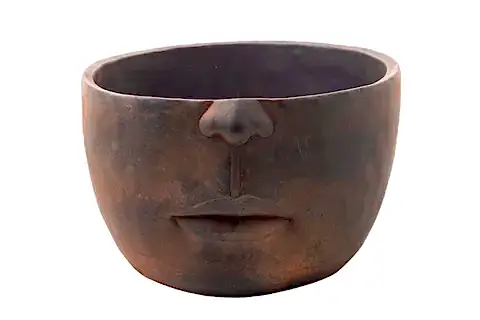 YARIM YÜZ SAKSI KAHVERENGİ BAKIR ESKİTME