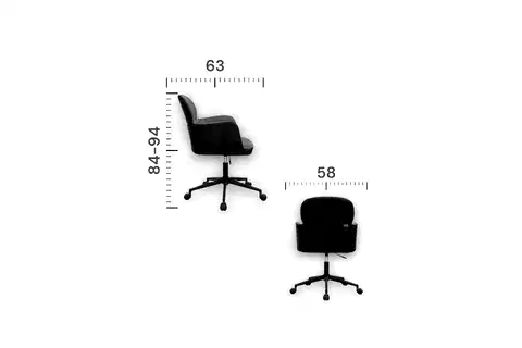 SANCAK OFİS ROLL ÇALIŞMA SANDALYESİ, SİYAH ANTRASİT