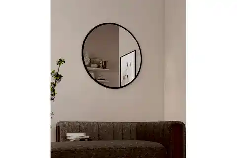 MARSAH HOME METAL ÇERÇEVELİ YUVARLAK AYNA, SİYAH